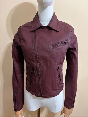 The‎ Moto Coated Denim Jacket by AG Adriano Goldschmied - Size Small
